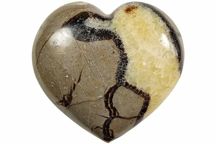 Polished Septarian Heart - Madagascar #205378